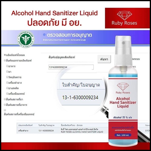 สเปรย์แอลกอฮอลล์ รับบี้โรส Ruby Roses Alcohol Hand Sanitizer