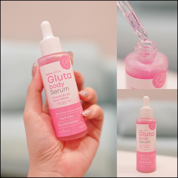 กลูต้า บอร์ดี้ เซรั่ม ออร่าโดส Gluta Body Serum By Aura White Thida