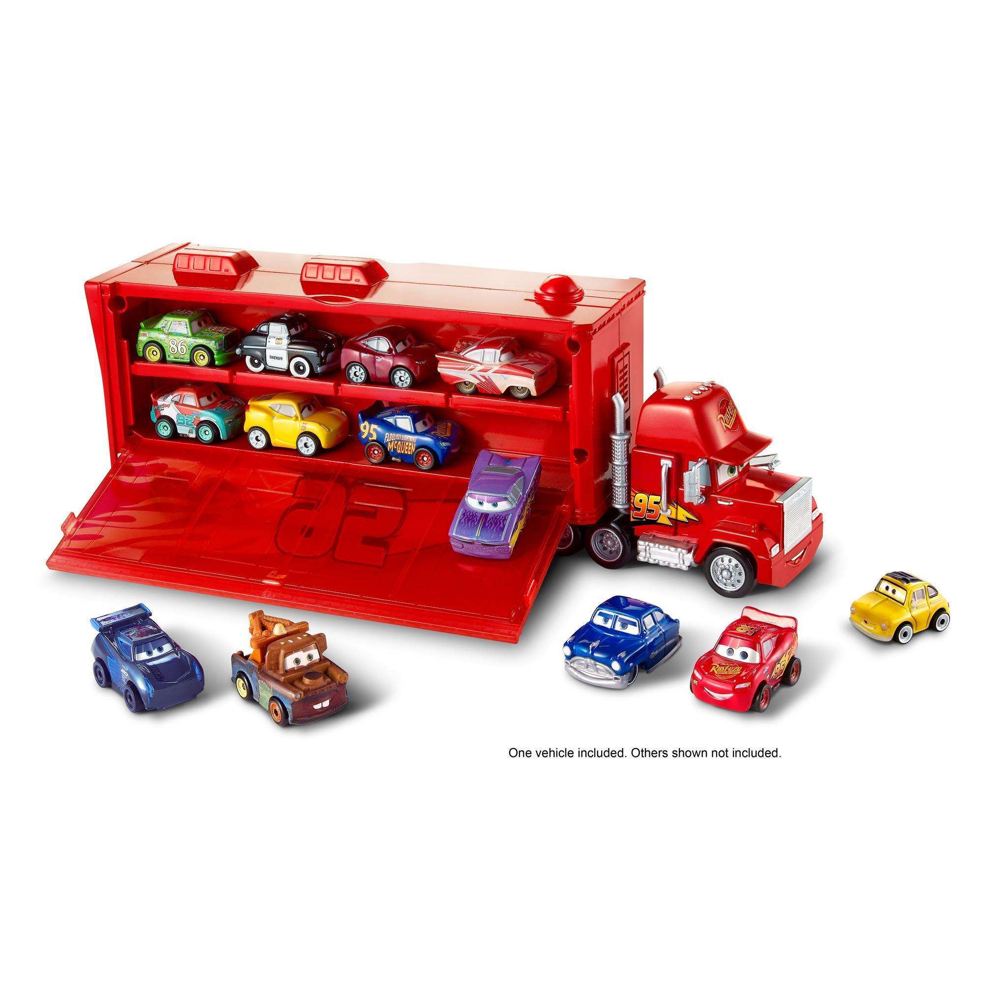 Disney Pixar Cars Mini Racers Mack Transporter รถเทรลเลอร์ขนส่งรถยนต์