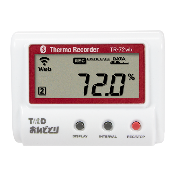 T&D รุ่น TR-72wb-s เครื่องบันทึกข้อมูลอุณหภูมิและความชื้น,Temperature humidity data logger temp.:-25°C～70°C,humidity range:0～99%RH