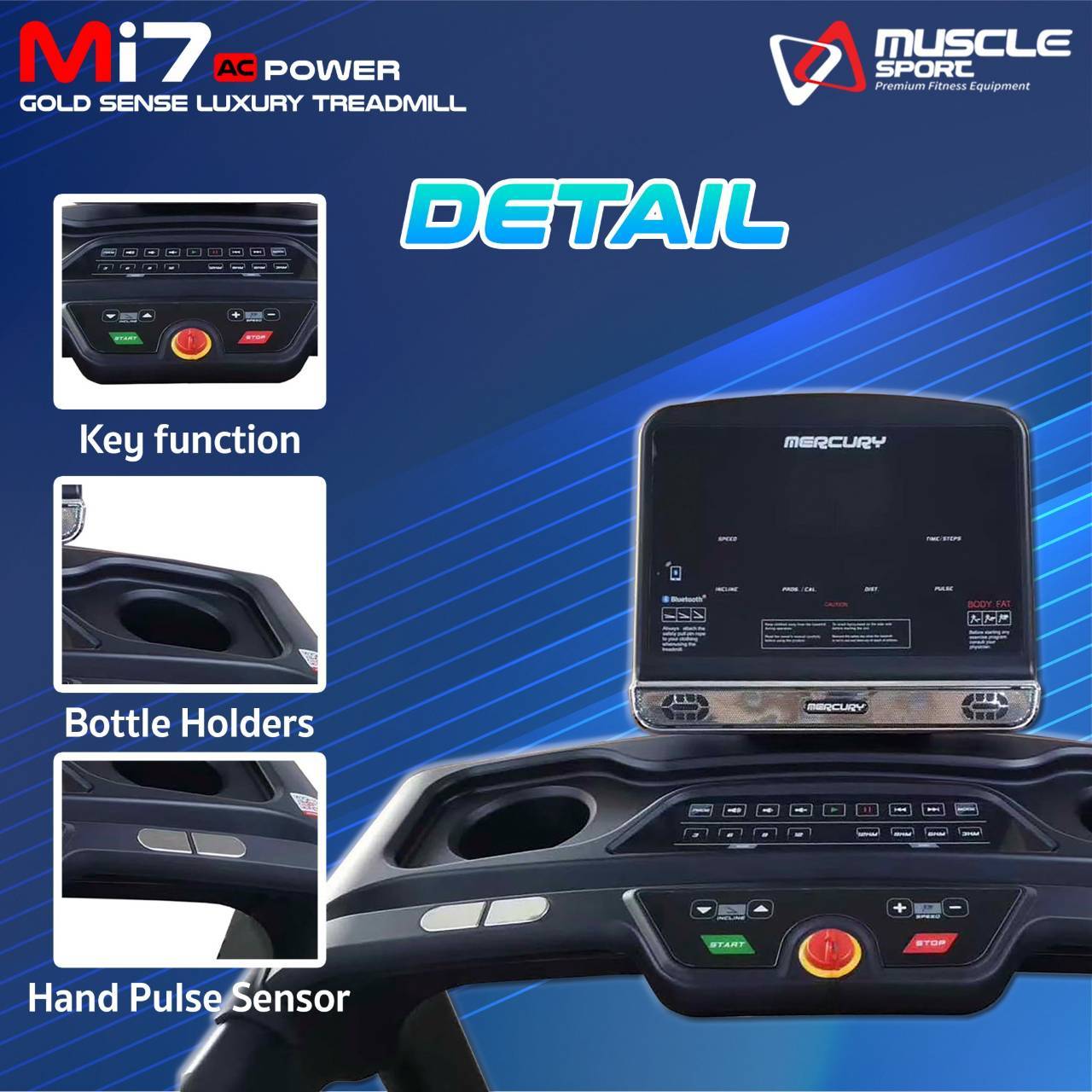 ลู่วิ่งไฟฟ้าAC Mercury MI7 ลู่วิ่งไฟฟ้าฟิตเนส, ลู่วิ่งไฟฟ้าราคา