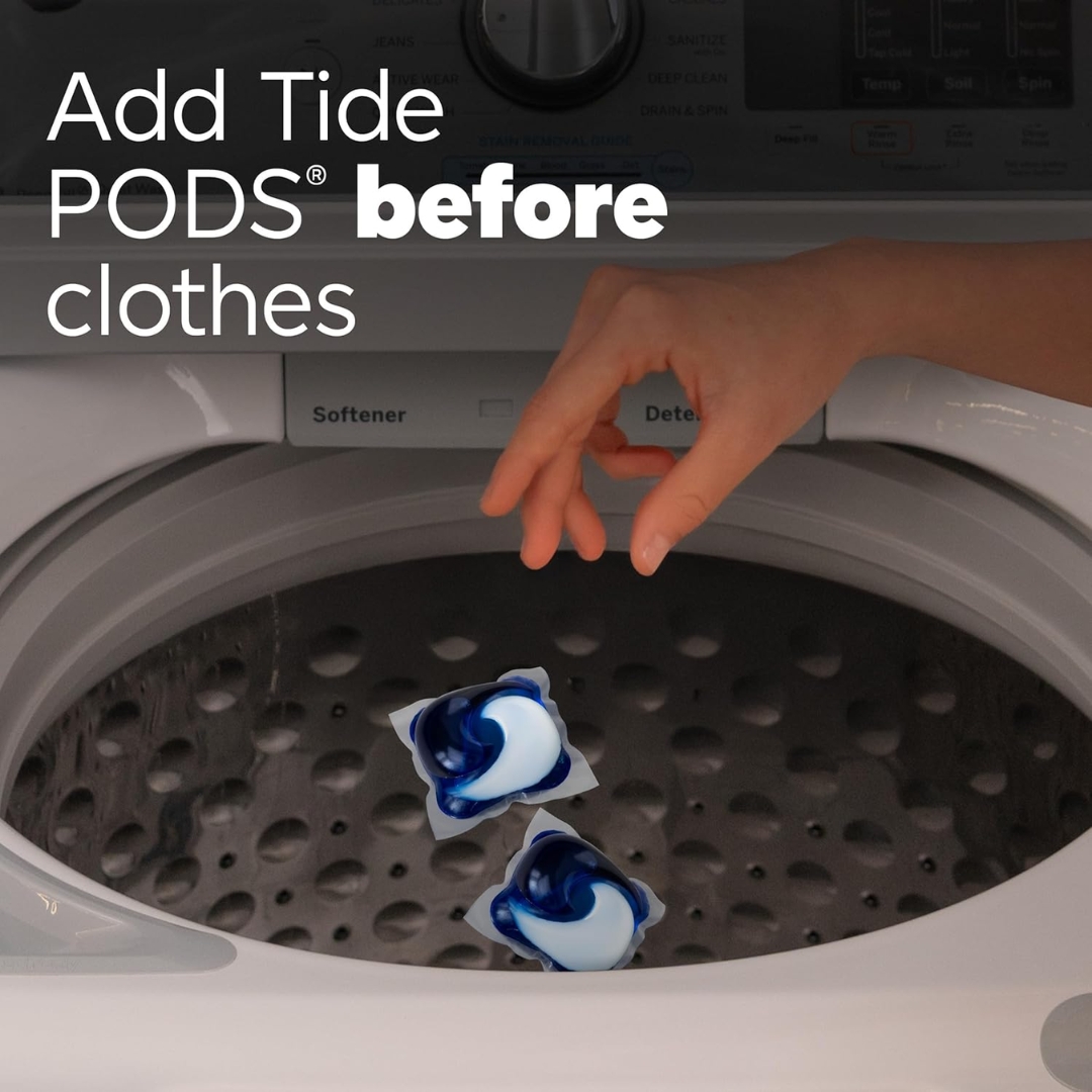 นำเข้า 🇺🇸 บอกลาความยุ่งยากในการตวงผงซักฟอก 🧺✨ Tide PODS 3-in-1 เม็ดเดียวจบ ครบทุกพลังซักกลิ่น Spring Meadow หอมสดชื่นติดทน คุ้มค่า