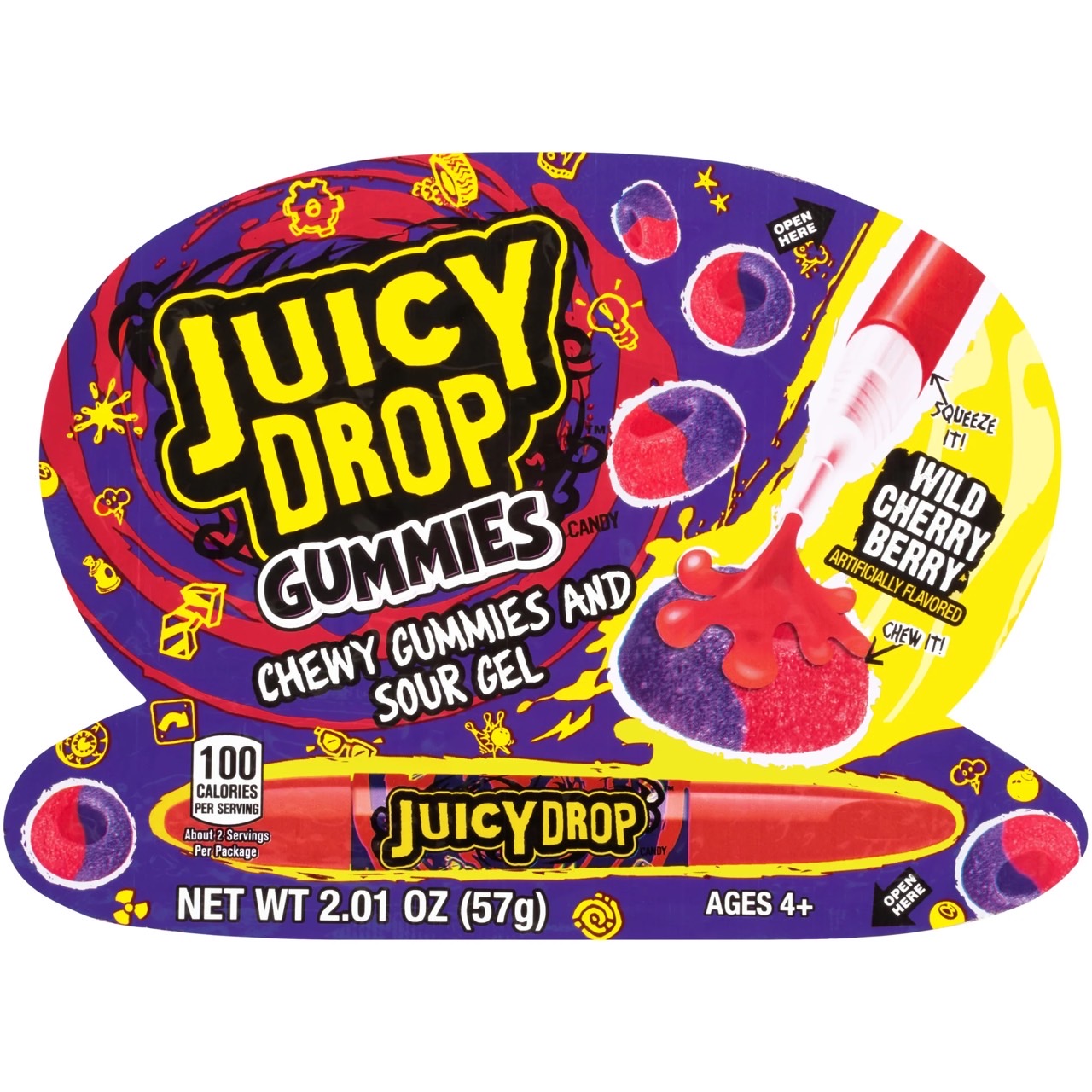 New กัมมี่ยอดฮิต นำเข้า🇺🇸 Juicy Drop Gummies - เยลลี่กัมมี่รสหวานและเปรี้ยวพร้อมปากกาเจล - 2.01 ออนซ์ ราคา 170 บาท/ซอง