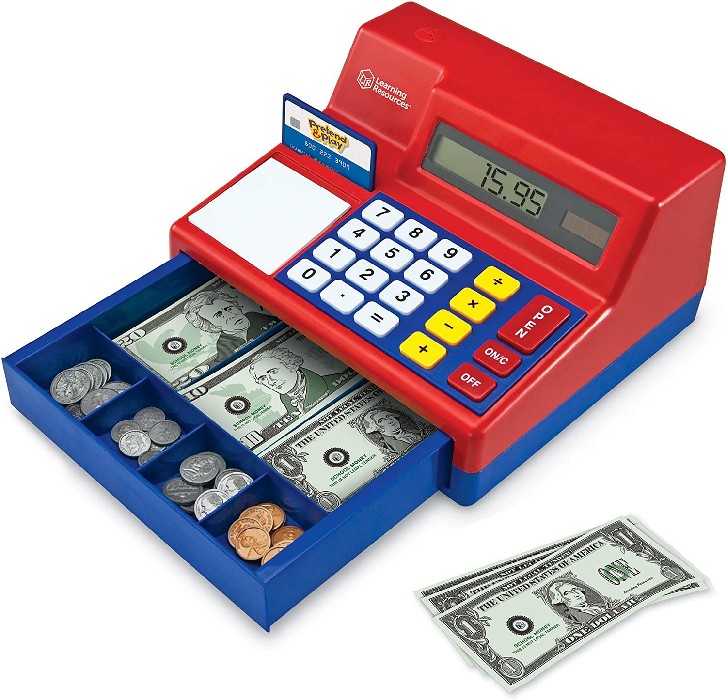 พร้อมส่งค่ะ แคชเชียร์เก็บเงินจำลองชุดใหญ่ Learning Resources Pretend & Play Cash Register, Regular ราคา 2290 บาท