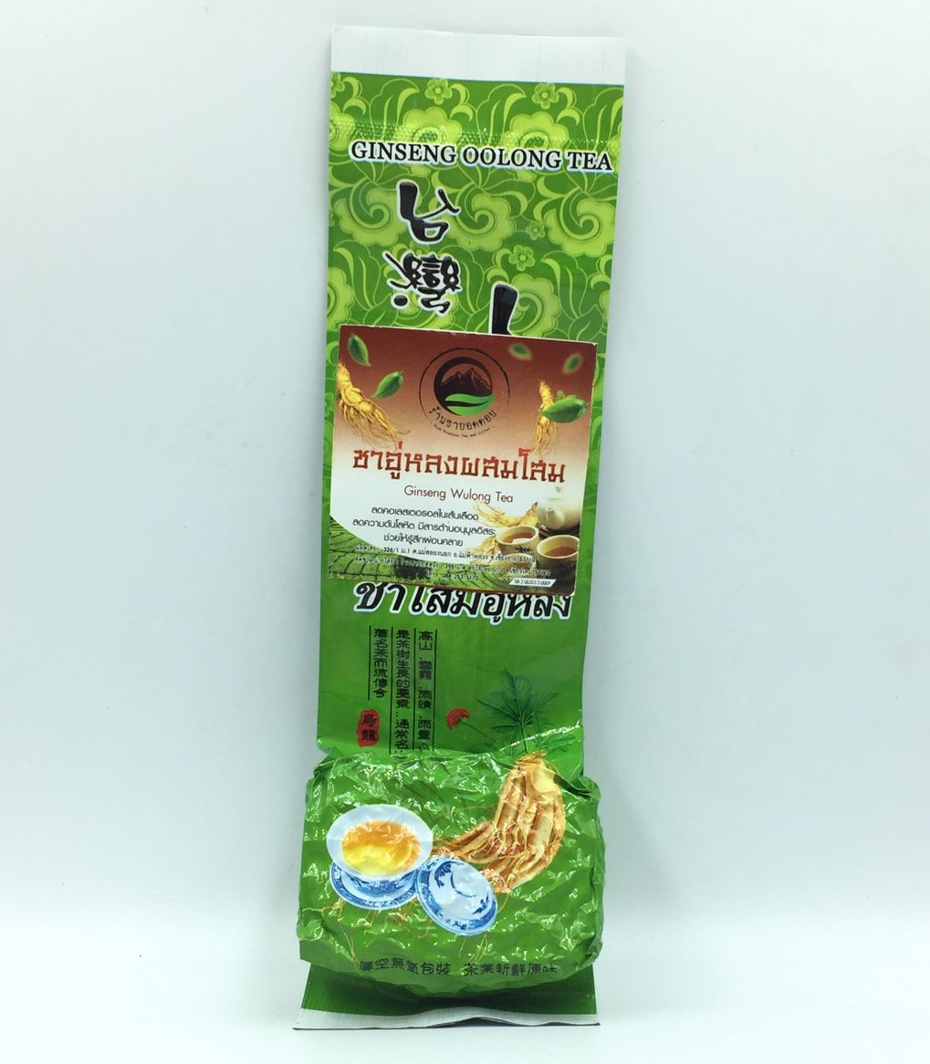 ชาโสมอู่หลง ขนาด 500 กรัม ครึ่งกิโลกรัม Oolong Tea รสชาติของชาอู่หลงผสานกับรสชาติหอมหวานจากโสม ดื่มแล้วได้ประโยชน์ทั้งจากโสมและชา ช่วยต้านอนุมูลอิสระ