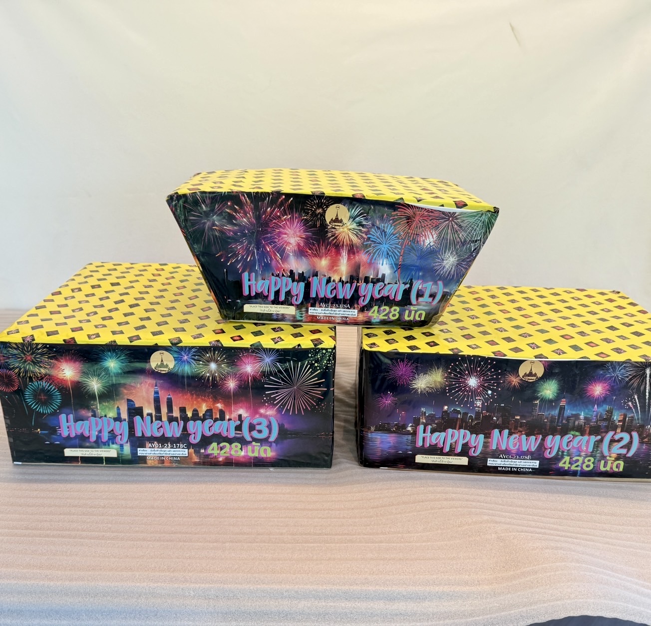 Happy New Year Fireworks Set 428 shots (A + B + C)