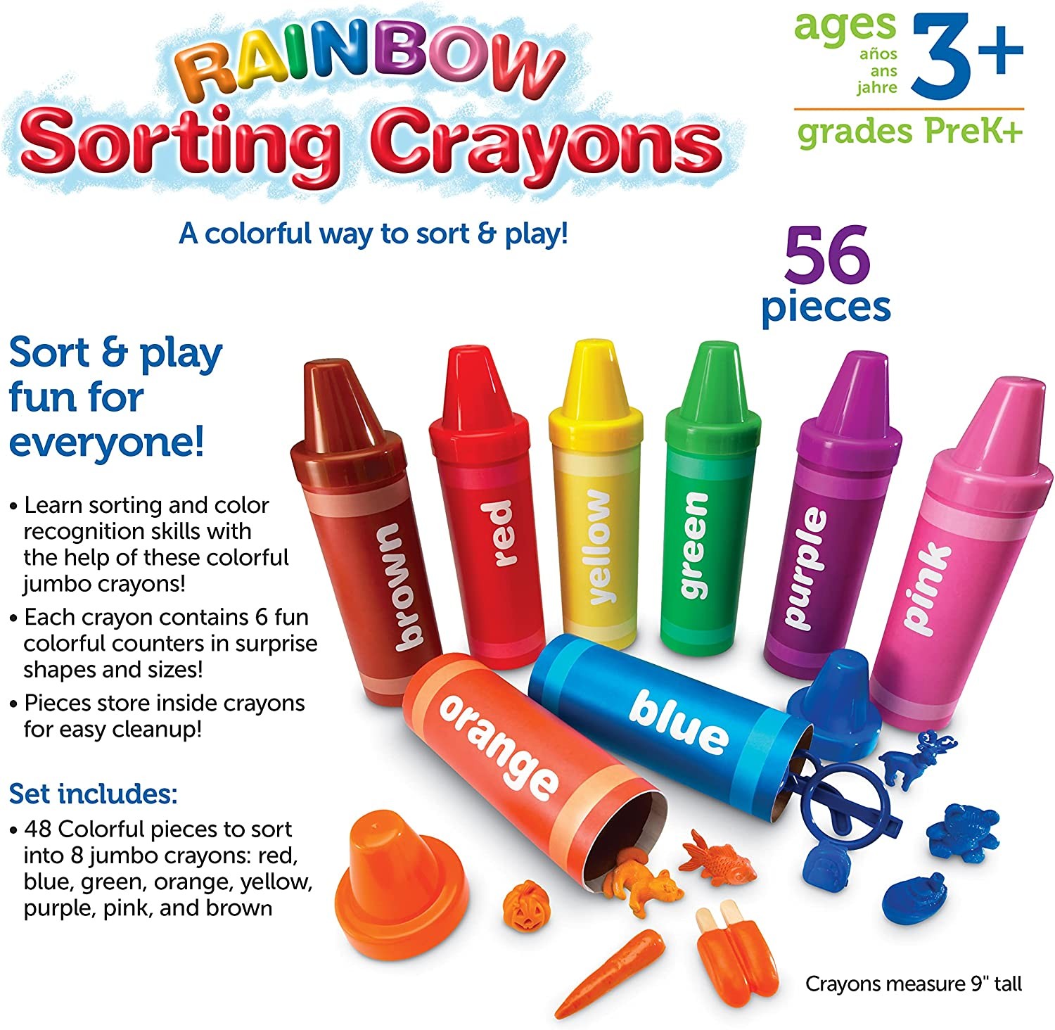 Learning Resources Rainbow Sorting Crayons 56 ชิ้น, Ages 3+ Kids ราคา 2,290 บาท