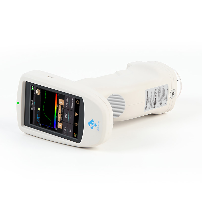3nh รุ่นTS7600เครื่องสเปกโทรโฟโตมิเตอร์รองรับบลูธูทแบบพกพาHandheld Spectrophotometer Geometry:D/8°,1Aperture:Ø8/Ø4,Range:400～700nm