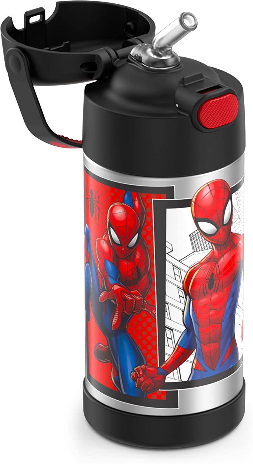 กระติกดูดน้ำแตนเลสหุ้มฉนวนสุญญากาศยี่ห้อ Thermos ของแท้ขนาด 12 ออนซ์ ลาย Spider-Man 2 ราคา 990 - บาท