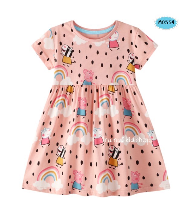 ชุดเดรสกระโปรงลาย Peppa Pig