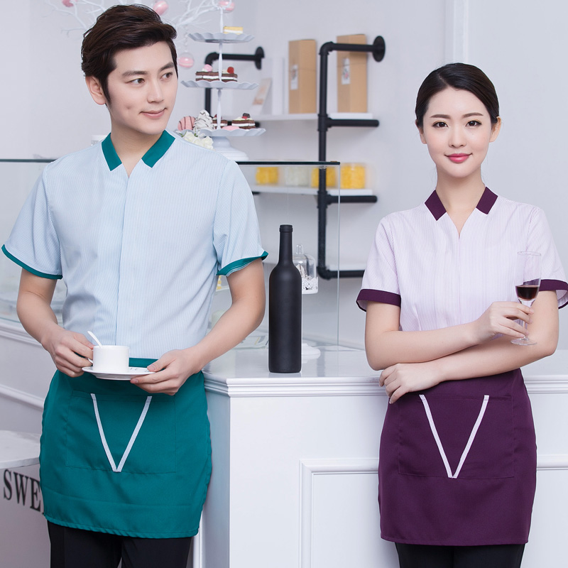 F6205015 เสื้อพนักงานต้อนรับ เสื้อพนักงานเสริฟ เสื้อพนักงานโรงแรม เสื้อพนักงานร้านอาหาร สีภาพ L-3XL F6205015 เสื้อ+ผ้ากันเปื้อน
