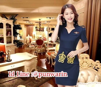 ชุดพนักงานนวดสปา ชุดพนักงานเสริมสวย ชุดซาวน่า ไนท์คลับแซ็กซี่ น้ำเงิน แดง ม่วง S-XL NL6308004 ชุด