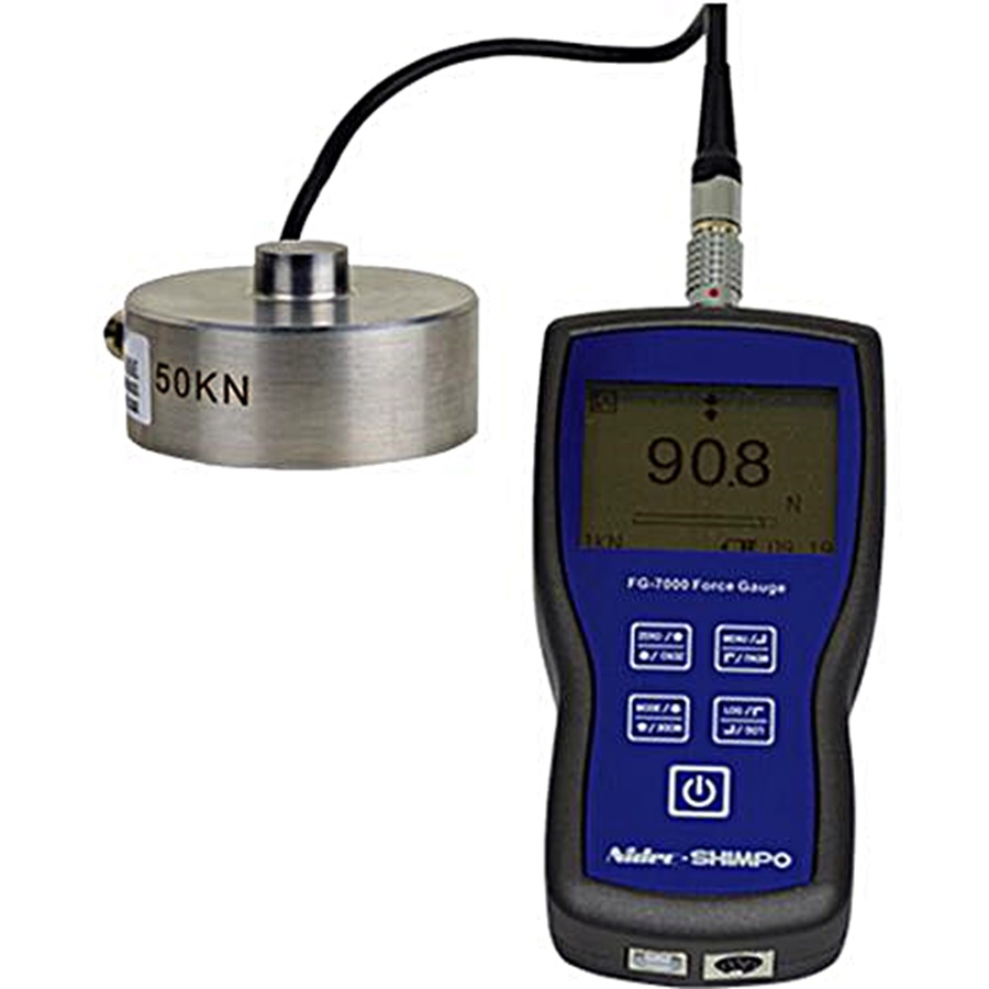 NidecShimpo รุ่นFG-7000L-R-50เครื่องวัดแรงดึงแรงกดแสดงผลแบบตัวเลขพร้อมหัววัดเซนเซอร์Digital Force Gauge with Remote Ring Type Load Cell 11Klb.(50kN)