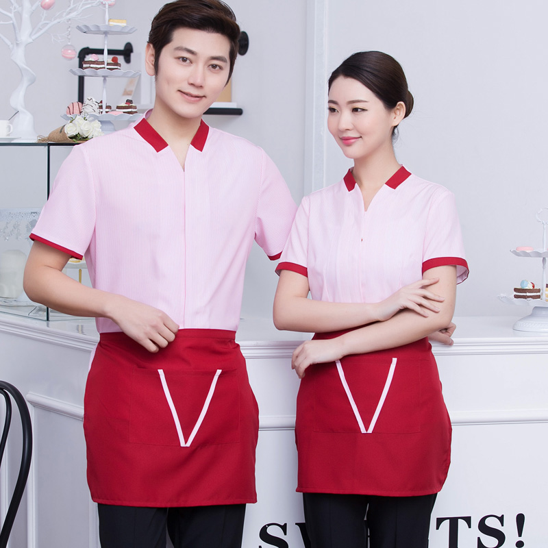 F6205015 เสื้อพนักงานต้อนรับ เสื้อพนักงานเสริฟ เสื้อพนักงานโรงแรม เสื้อพนักงานร้านอาหาร สีภาพ L-3XL F6205015 เสื้อ+ผ้ากันเปื้อน