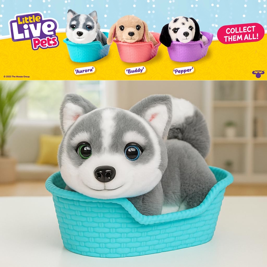 นำเข้า 🇺🇸 พบกับ Aurora น้องฮัสกี้ตัวจิ๋วที่น่ารักที่สุดในโลก! ❄️✨ Little Live Pets My Really Real Puppy Minis ตัวนี้ ขนโคตรนุ่ม แถมโต้ตอบได้เหมือนลูกสุนัขจริง ๆ