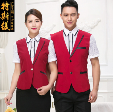 ชุดพนักงานไนท์คลับเสื้อกั๊กในตัวร้านอาหาร KTV ,Night wear,Tooling Bar Waiter,ชุดพนักงานบาร์,ชุดพนักงานโรงหนัง,ชุดพนักงานโรงละคร คาซิโน สำเนา ม่วง แดง L-3XL K6707003 เสื้อเย็บติดเสื้อกั๊ก