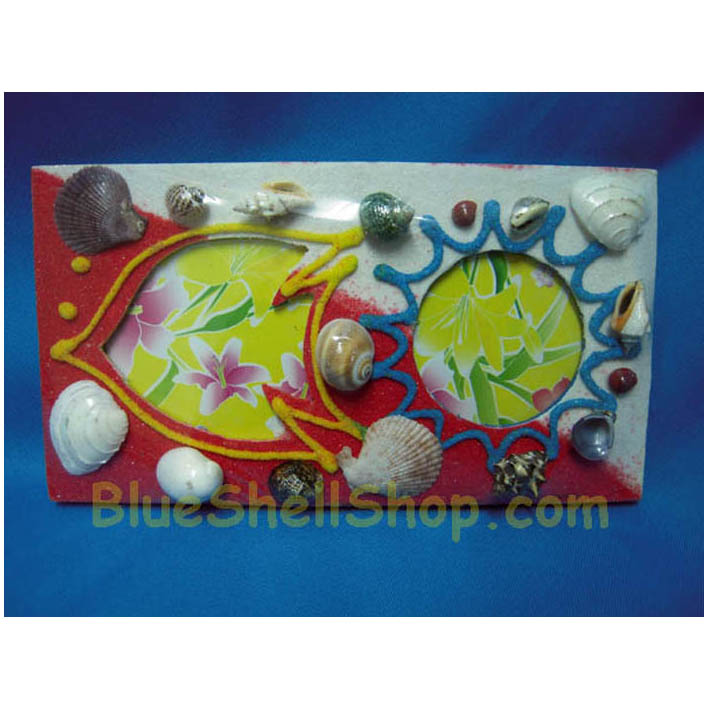 กรอบรูปพ่นทราย2ช่อง