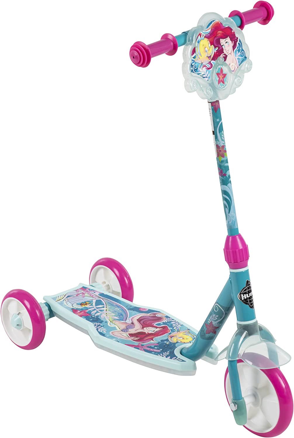 สกู๊ตเตอร์แอเรียล Huffy Disney The Little Mermaid Electro-Light 3 Wheel Scooter - Aqua/Pink ราคา 2,990 - บาท