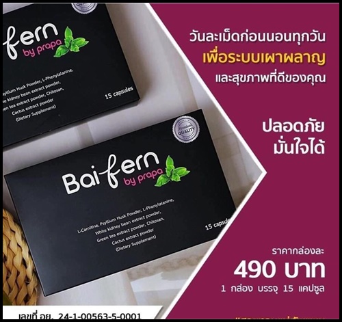ดีท็อกซ์ใบเฟิร์น Baifern By prapa ของแท้ แพ็คเกตใหม่
