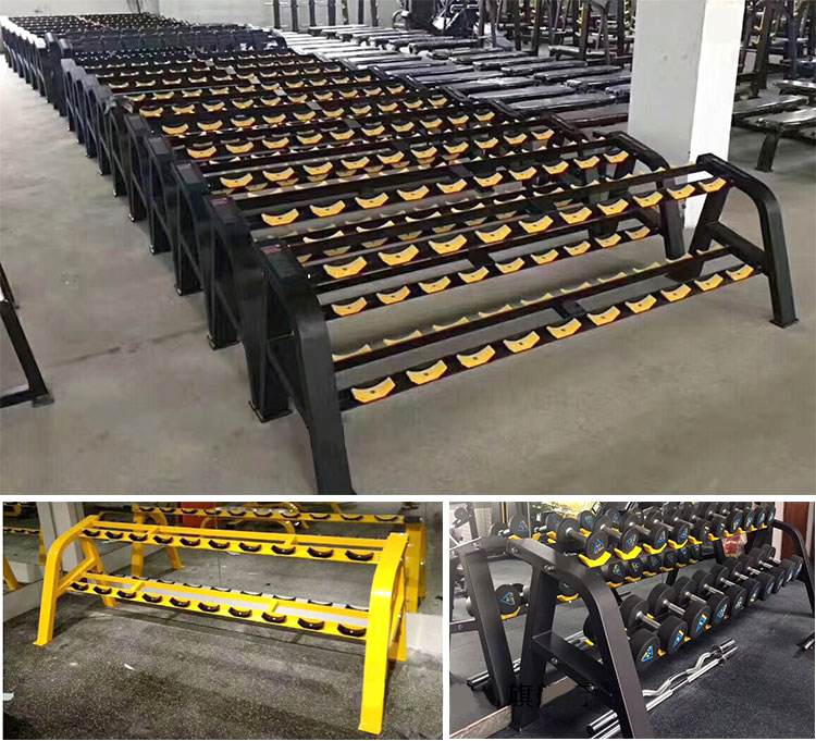 ดัมเบลยางพร้อมชั้นวาง 10 คู่ Commercial 2.5-25kg