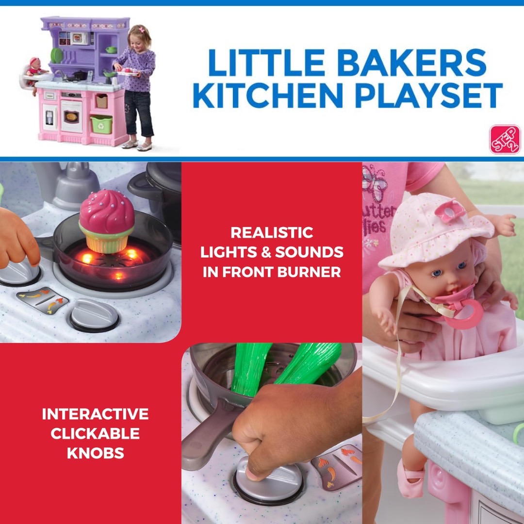 ✨นำเข้าจาก 🇺🇸“เสริมจินตนาการและทักษะการเรียนรู้ให้ลูกน้อยด้วย Step2 Little Baker’s Kids Kitchen Playset-ชุดครัวจำลอง รคา 6,990 บาท