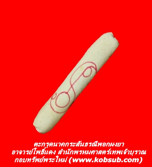 ตะกรุดนาคกระสันธรณีพอกผง อาจารย์โพธิ์แดง สำนักพรหมศาสตร์เทพเจ้าบุราณ