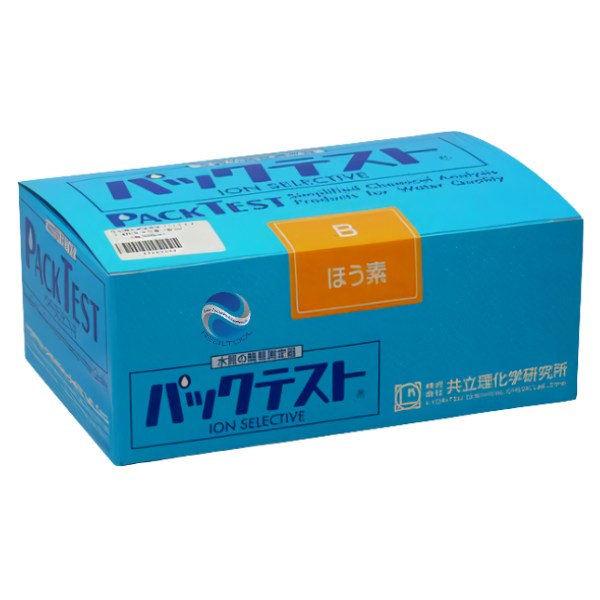 Kyoritsu รหัสสินค้าWAK-Bชุดทดสอบคุณภาพน้ำค่าโบรอน,Packtest Boron,Meas.range:0～10mg/L,Quantity(50pcs./box)