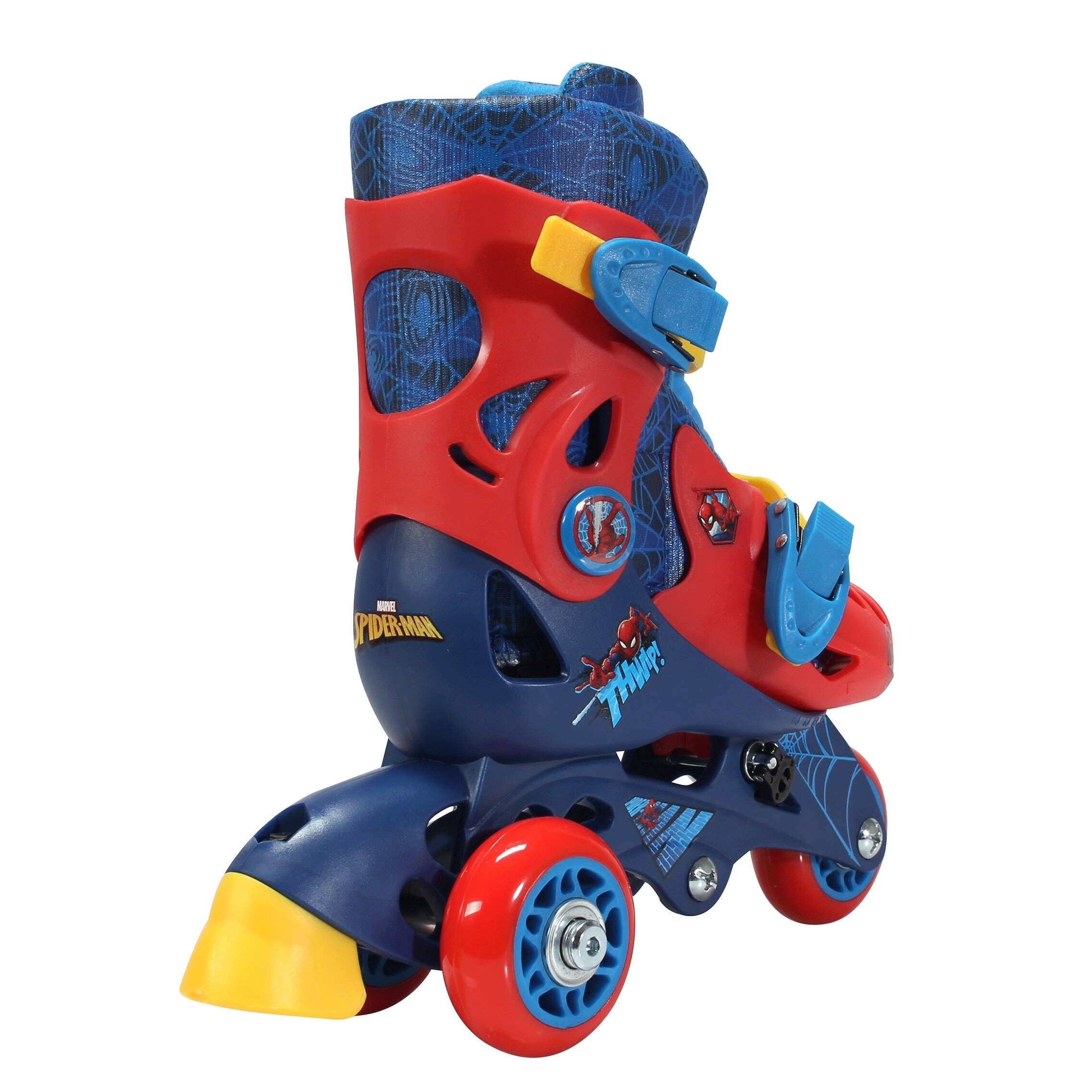 โรลเลอร์เบลด Spider-Man Convertible 2-in-1 Kids Roller Skates, Junior Size 15 -19 cm