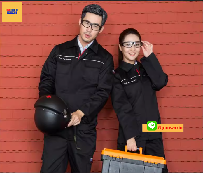 ชุดฟอร์มพนักงานช่างวิศวกรรมช่างไฟฟ้าอุตาสาหกรรมแขนยาว ดำ S-4XL M6405001 ตัว