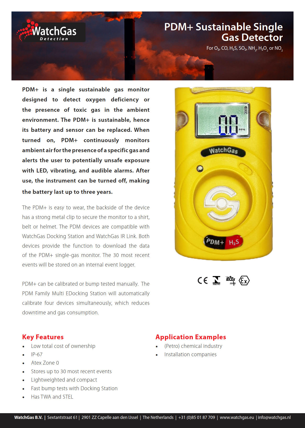 WatchGas รุ่นPDM(NH3)เครื่องวัดตรวจจับก๊าซแอมโมเนียขนาดพกพาDisposable Single Gas Detector Ammonia