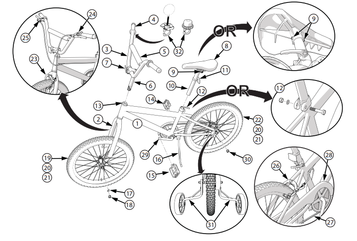 จักรยาน Disney Princess Kids' EZ Build Bike, Pink, 12-inch ราคา 5590 บาท