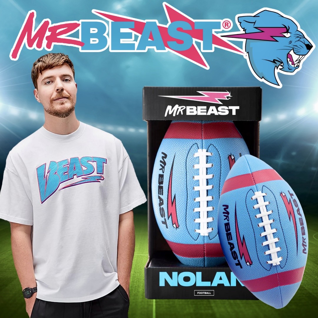 NEW✨นำเข้า🇺🇸 PMRBEAST FOOTBALL - KARL EDITION- ลูกรักบี้ฟุตบอลอเมริกา 🏈ของแท้จาก MrBeast.Store ขนาด Size 7 🤾♀️