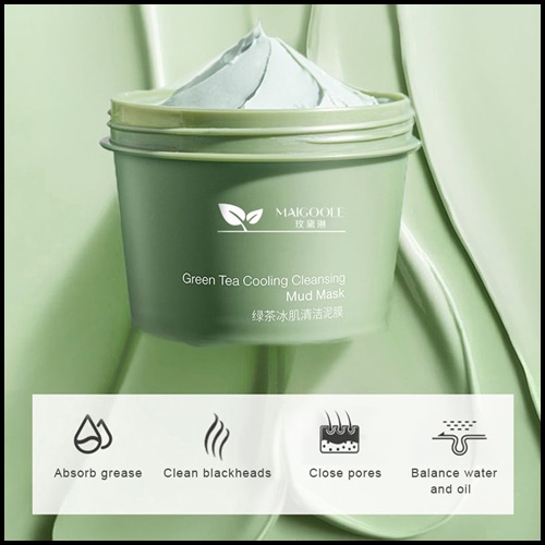 โคลนมาร์คชาเขียว MAIGOOLE Green Tea Cooling Cleansing Mud Mask