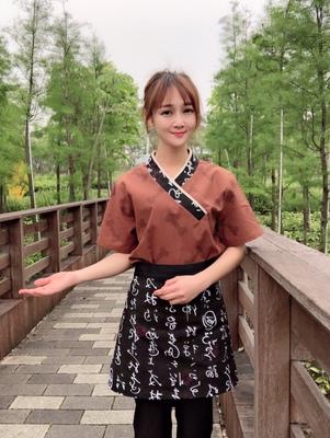G6206009 เสื้อพนักงานร้านอาหารญี่ปุ่น เกาหลี เสื้อกิโมโน ร้านอาหารญี่ปุ่น สีภาพ S M L XL 2XL SKU-03394 เสื้อตัวเดียว