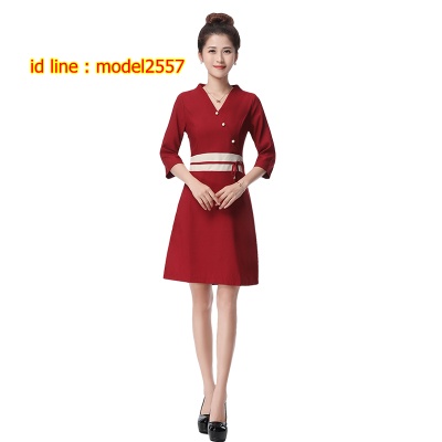 S6109005 ชุดพนักงานนวดสปา ชุดพนักงานเสริมสวย ชุดทำงาน ชุดสูท สีภาพ S-2XL S6109005 ชุด