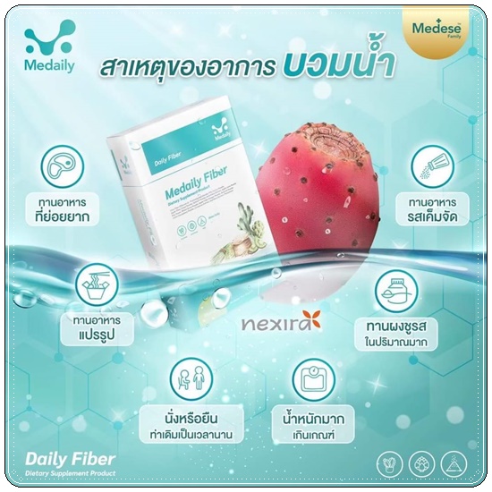 ดีท็อกซ์สูตรคุณหมอ Medaily Pro Fiber ไฟเบอร์ลดบวม