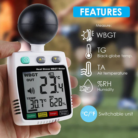 Tenmars รุ่น TM-288(800125) เครื่องตรวจวัดดัชนีความร้อน,Wearable WBGT heat stress meter,meas.range:0～50°C