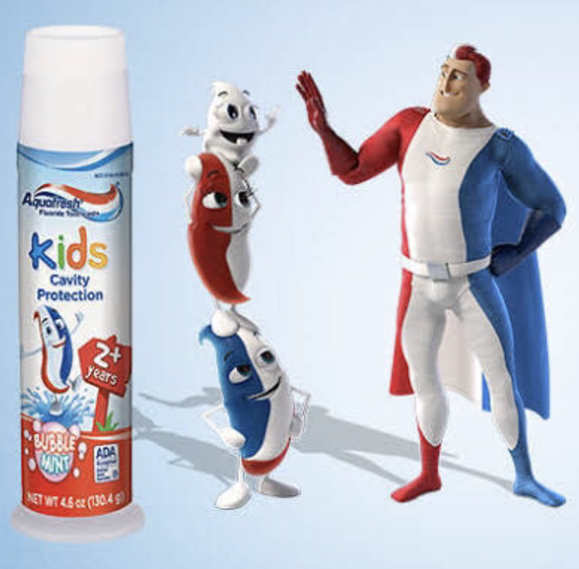 ยาสีฟันเด็กแบบหัวปั๊ม Aquafresh Kids Toothpaste Bubble Mint ขนาด 4.6 ออนซ์