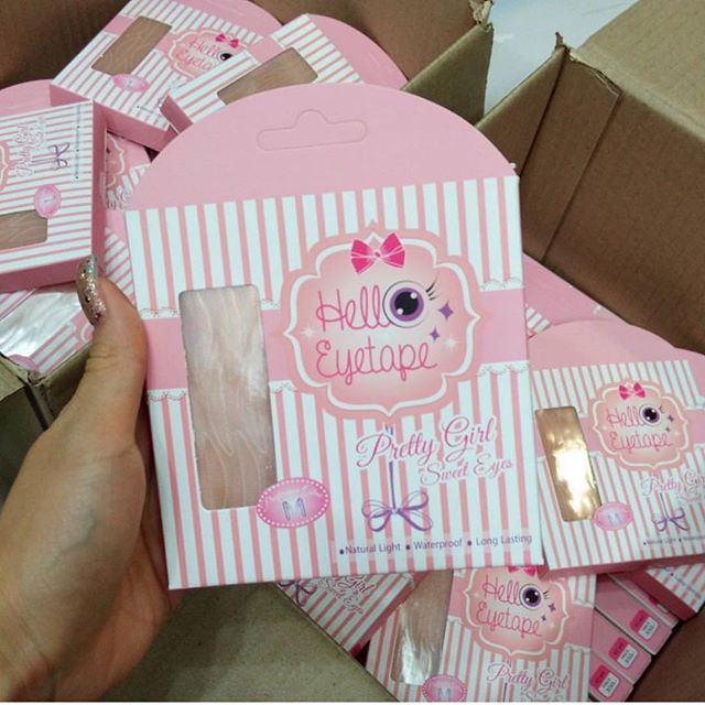 HELLO EYETAPE เทปติดตา 2 ชั้น แบบตาข่าย (Professional Glue) กล่องชมพู