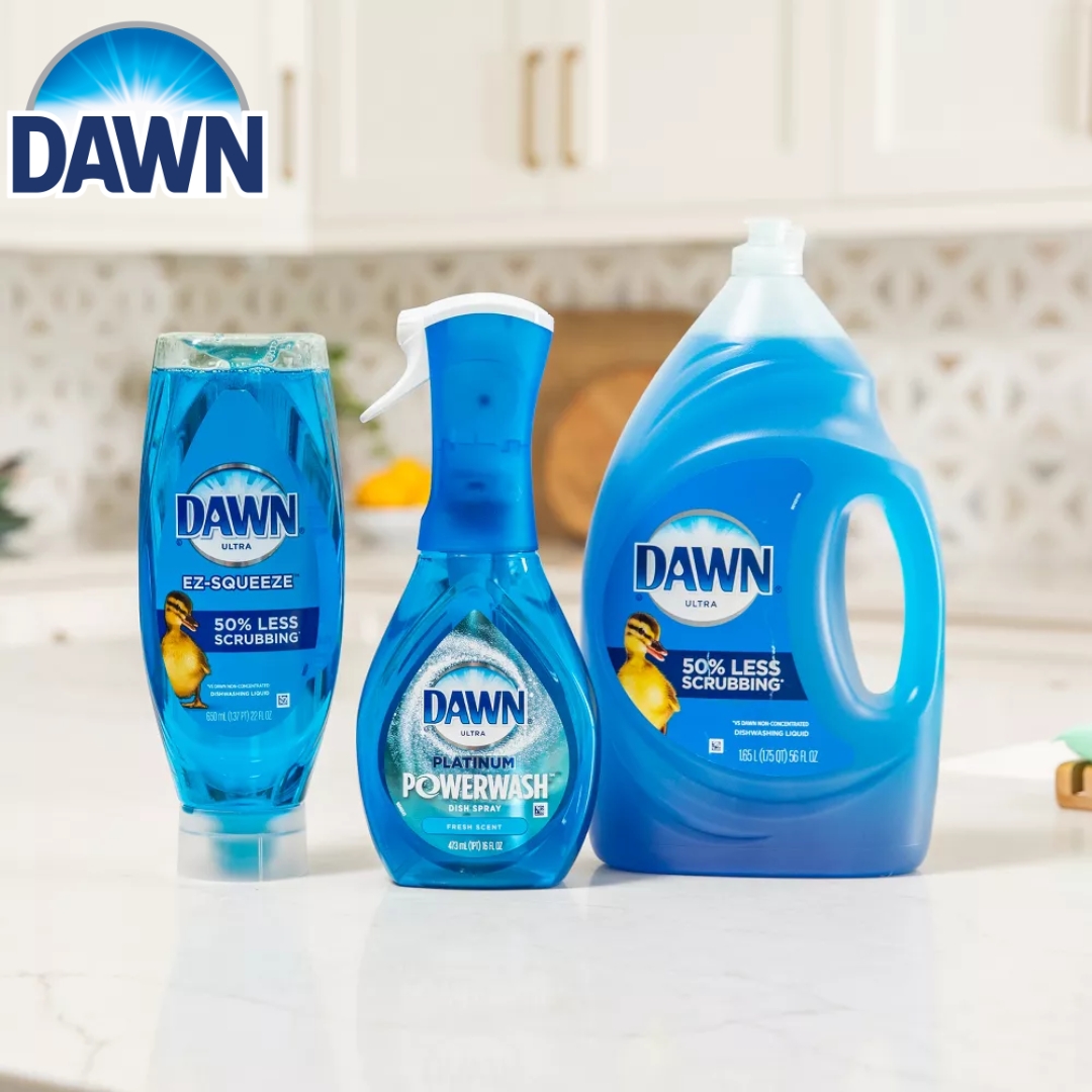 นำเข้า 🇺🇸 👉 Dawn Ultra EZ-Squeeze 💦 เป็น น้ำยาล้างจาน และขวดคว่ำได้ ขจัดไขมันได้เร็วขึ้น 5 เท่า 💪 กลิ่น Original หอมสะอาดแบบคลาสสิก 🦆