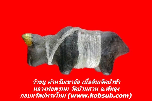 วัวธนู ตำหรับเขาอ้อ เนื้อดินเจ็ดป่าช้า หลวงพ่อพรหม วัดบ้านสวน จ.พัทลุง