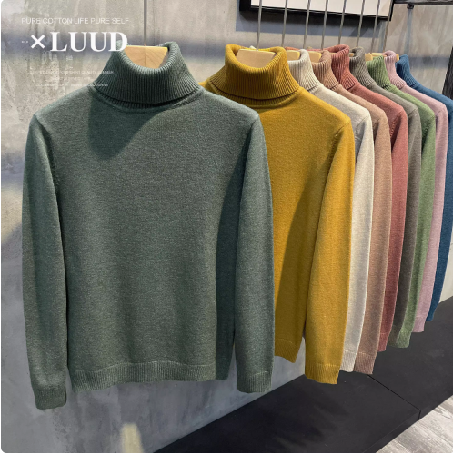 สเวตเตอร์ถักชาย เสื้อคอเต่าผู้ชาย เสื้อไหมพรมผู้ชาย สีภาพ M-4XL SKU-00801 ชิ้น