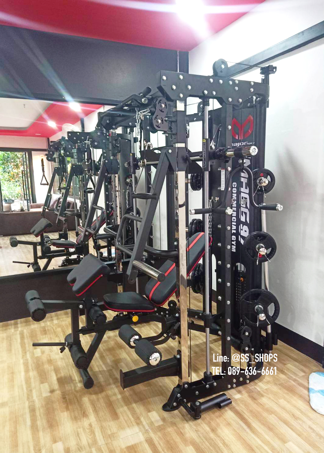Smith Machine IMAGG 97 + ม้านั่ง819A + แผ่นน้ำหนัก50kg, สมิทแมชชีน