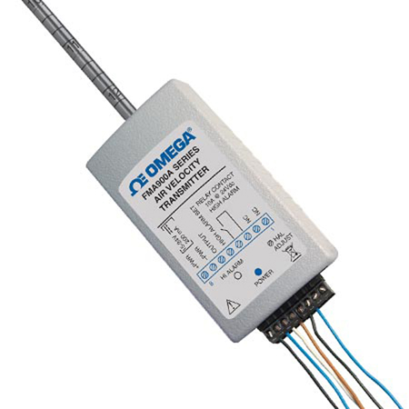 Omega รุ่นFMA900Aอุปกรณ์ส่งสัญญาณความเร็วลมพร้อมรีเลย์ในตัวIndustrial Air Velocity Transmitter with Built-In Relay