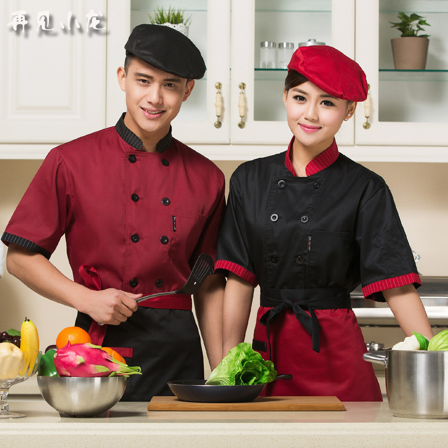 เสื้อเชฟ เสื้อพ่อครัว เสื้อแม่ครัว เสื้อพนักงานทำอาหาร เสื้อกุ๊ก เทา แดง ดำ ขาว น้ำตาลเข้ม เขียว M-3XL C6111004 ตัว