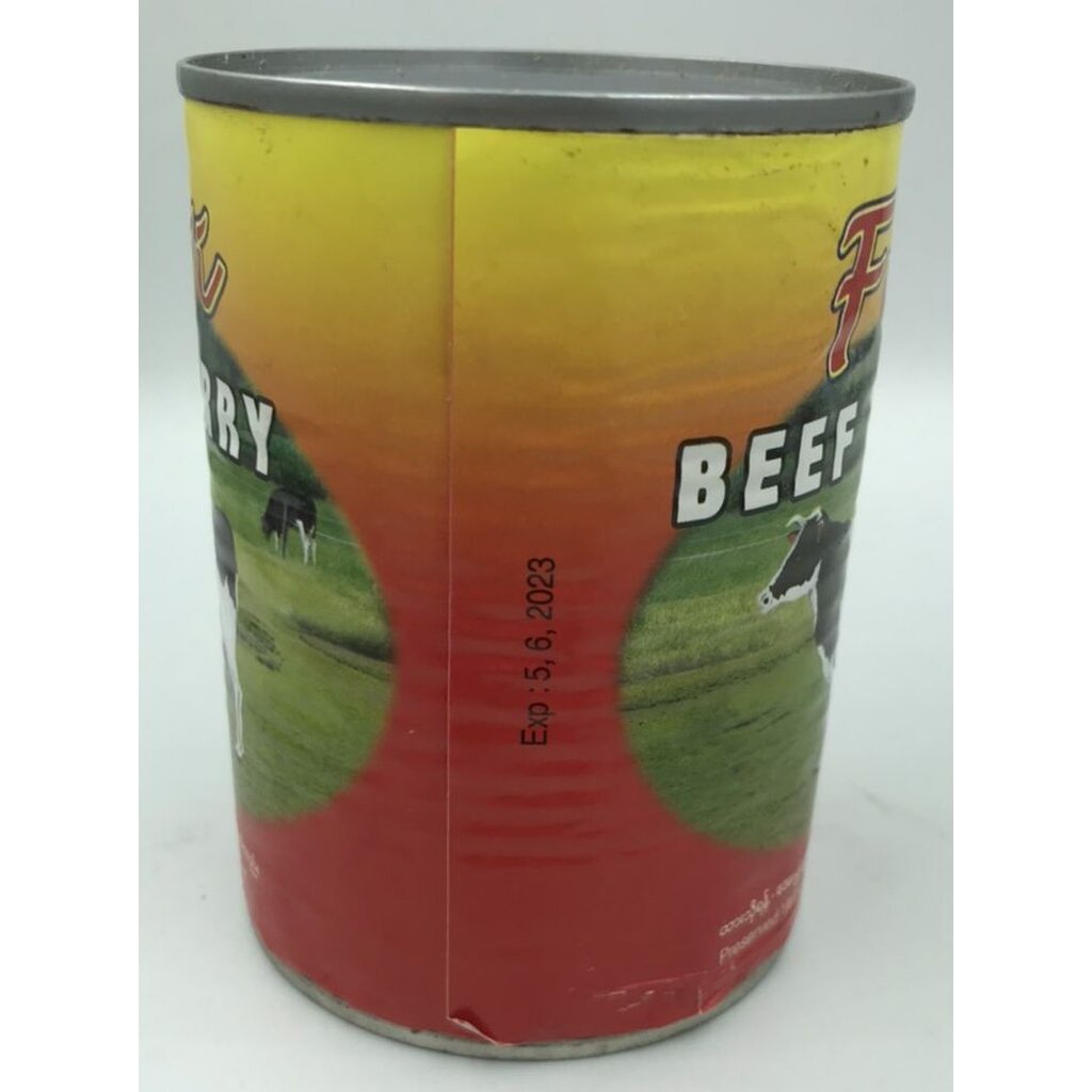 เนื้อกระป๋อง ยี่ห้อ Fuji Stewed Beef เนื้อวัวกระป๋อง Burmese food ขนาดบรรจุ 425 กรัม ฺBeef Curry อาหารพม่า เนื้อสัตว์