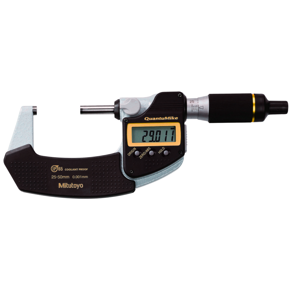 Mitutoyo รหัส 293-141-30 ไมโครมิเตอร์วัดนอกแบบดิจิตอลแกนหมุนเร็ว , QuantuMike digital outside micrometer 0.001mm with data output and rapid advance , measurement range: 25～50mm