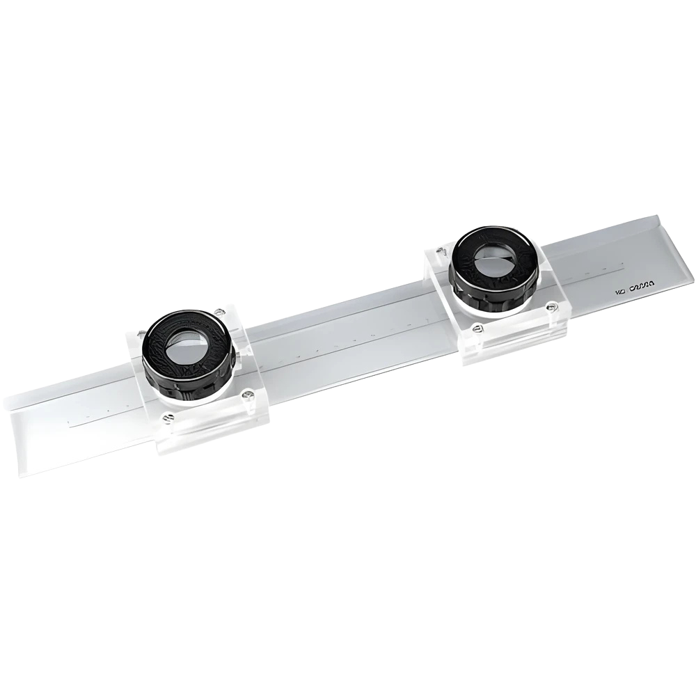 Peak รหัส 1972-500S เครื่องมือวัดแก้ว/แผ่นวัดแก้วพร้อมแว่นขยาย,Glass scale w/magnifiers,length of scale:500mm,loupe:10 x 2 pcs,tolerance:+/- 0.0255 mm(0.1 mm)