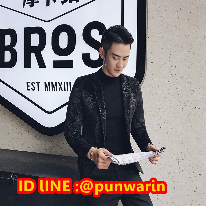 เสื้อสูทลำลองผู้ชายเสื้อสูทงานเลี้ยงพิมพ์ลายแบบตะวันตก JM6102015 ชิ้น