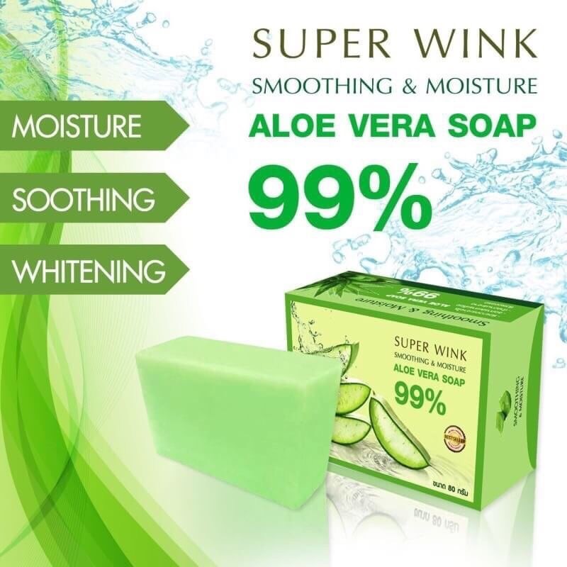 สบู่ว่านหางจระเข้ (Super Wink Soothing & Moisture ALOE VERA Soap)